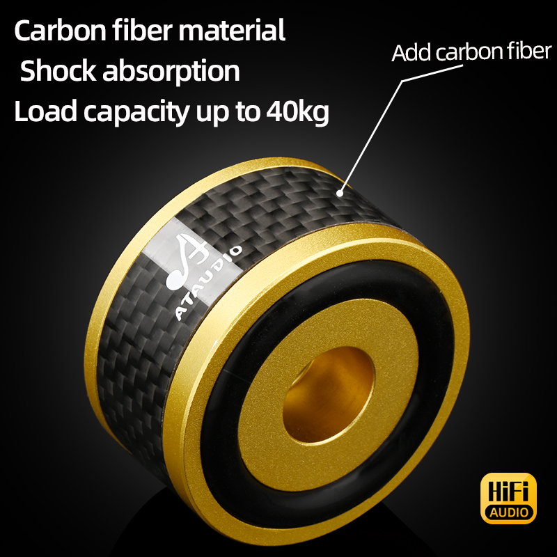 4PCS HiFi Speaker Shock Absorber Hi-end Carbon Fiber Solation Feet Pad for DAC Stereo Audio Speaker Amplifier