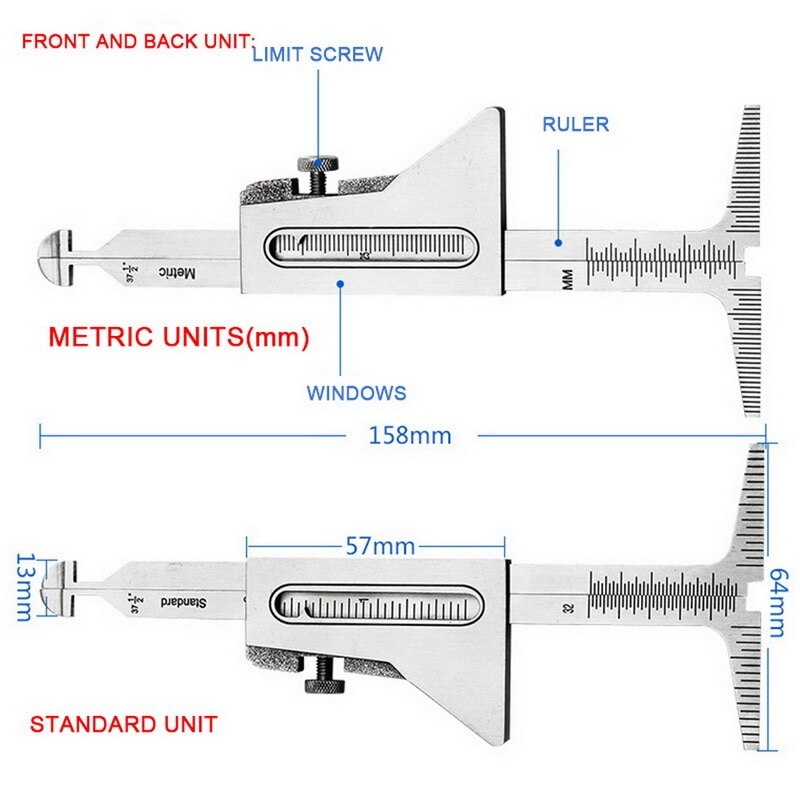 Stainless Steel Welding Gauge HI-LO Welding Pipe Gauge Weld Level Inspection Gage Metric Standard For Measurement Tool