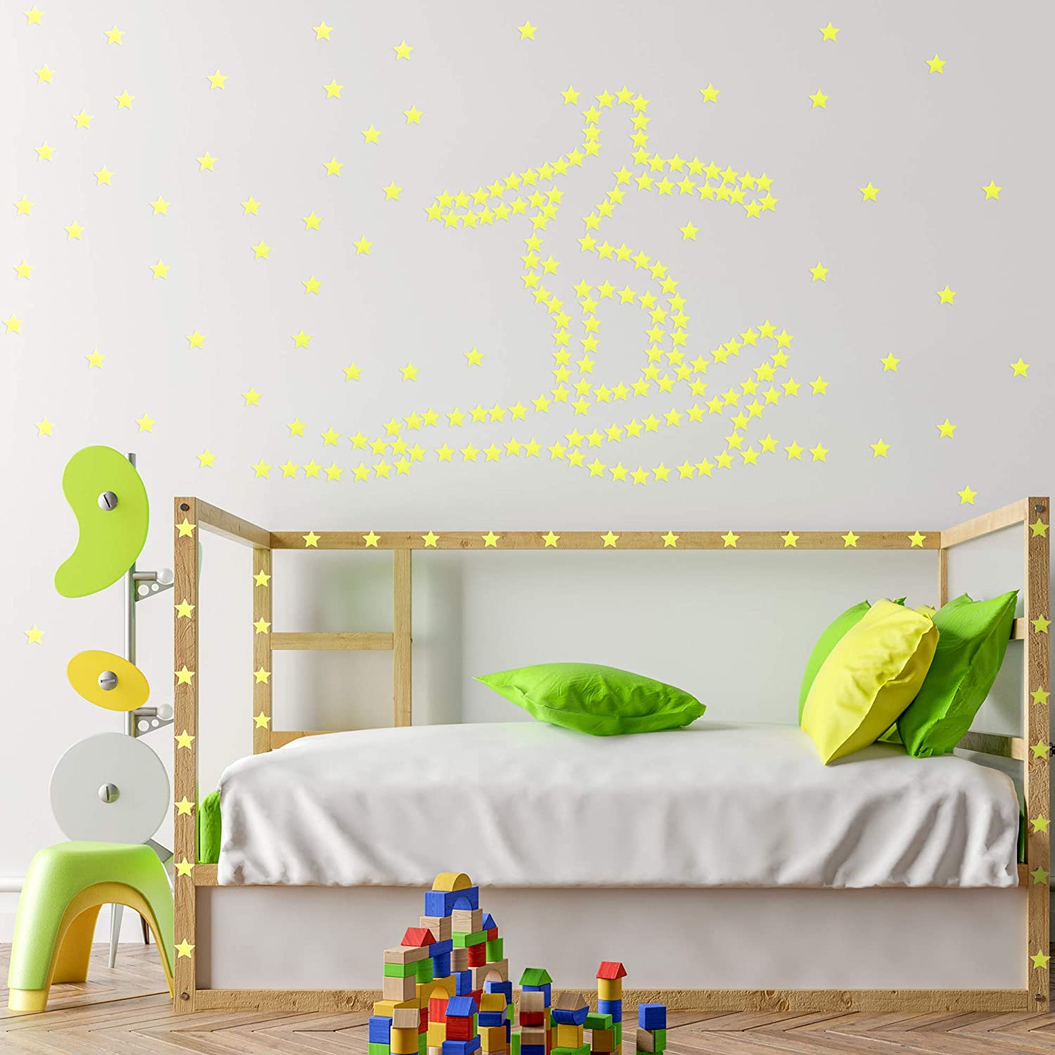 Pegatinas luminosas de estrellas para decoración de habitación, pegatinas realistas de cielo estrellado para techo, dormitorio de niños y bebés