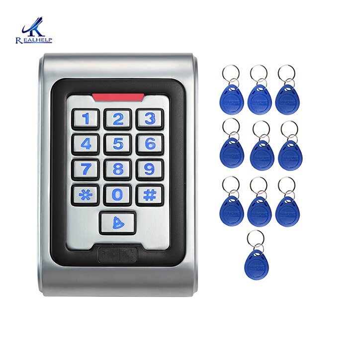 2000Users Metal Stainless Steel RFID Access Control Keypad IP68 Waterproof Outdoors Card Reader Security 12V/24V DC and AC: K8EM