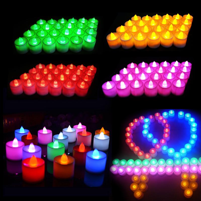 1 PCS LED Candle Multicolor Lamp LED Candle Holders Tea Light Battery Powered Simulation Flame Flashing Birthday Candle