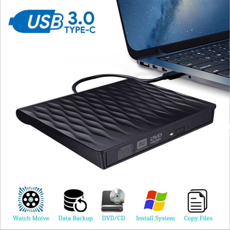 Externe Cd Dvd Drive, Usb 3.0 Slanke Draagbare Externe Cd Dvd Rewriter Brander Schrijver, hoge Snelheid Usb Optische Drive