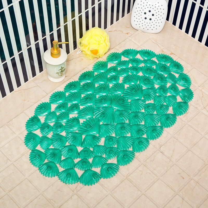 Transparent färg 38cm*68cm badrum halkfri badmatta mjuk fotmassage pad anti-mögel dörrmatta tvättbar badkar duschmatta