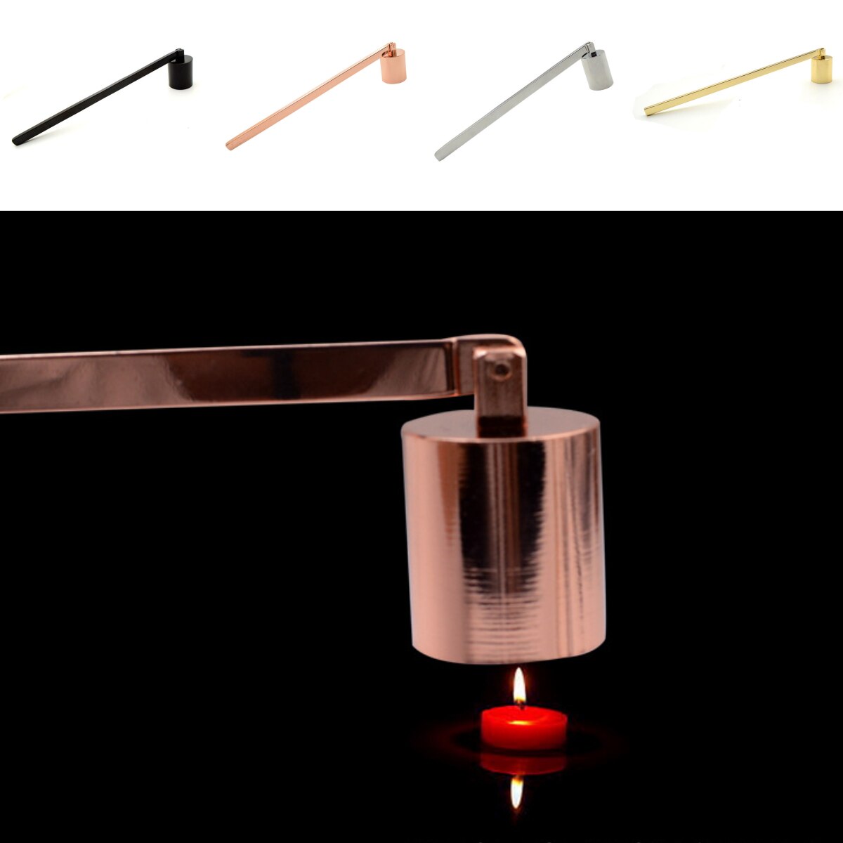 Candle Snuffer Candle Extinguisher with Handle Hinged Candlesnuffers Wick Snuffer Candle Accessory for Candle Stopper