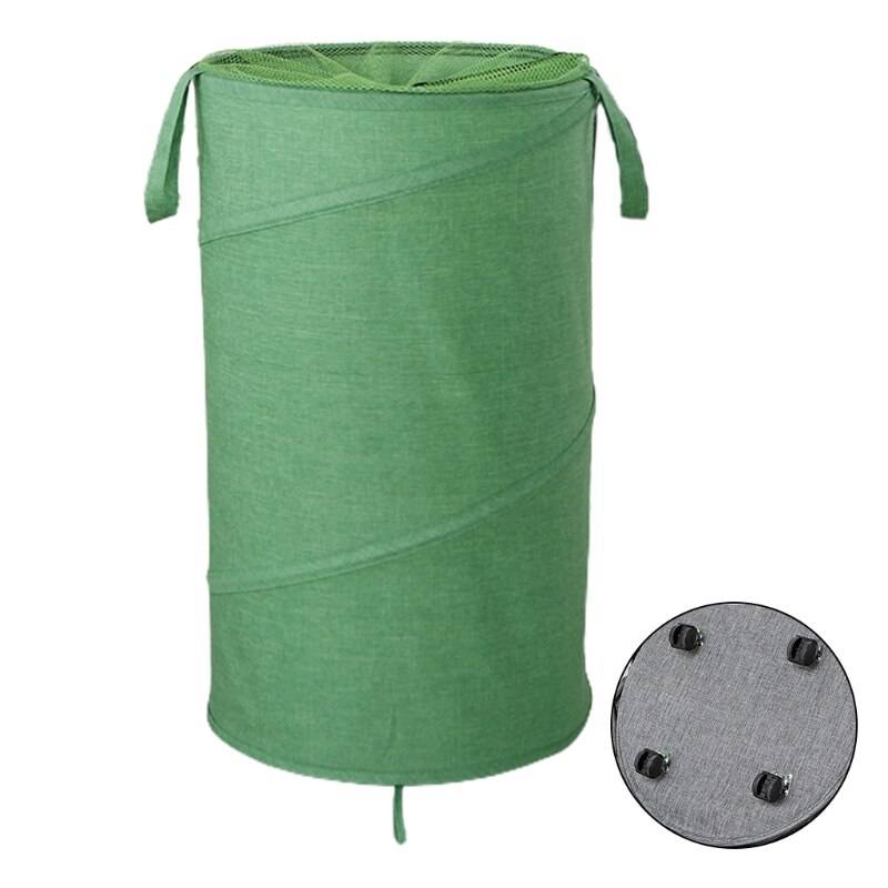 Large Rolling Laundry Basket Wheels Collapsible Tall Laundry Hamper Handle Foldable Dirty Clothing Fold up Baskets