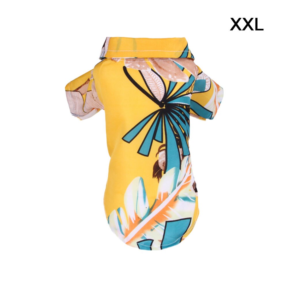 Haustier Hund Katze Hemden Sommer Strand Kleidung gemütlich lässig Haustier Kleidung Blumen- drucken hawaiisch T Shirt Beachwear Bluse 1pc: Gelb / XL