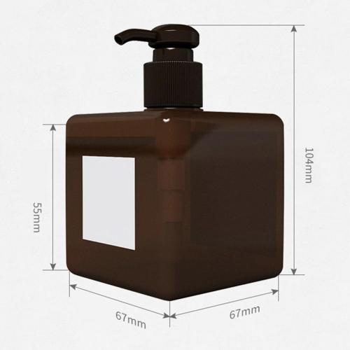 250/450Ml Duidelijk Fles Vierkante Dispenser Zeep Schuim Schuimende Pomp Lege Plastic Storage Container Vloeibare Douchegel Schuim pomp: Brown250ml