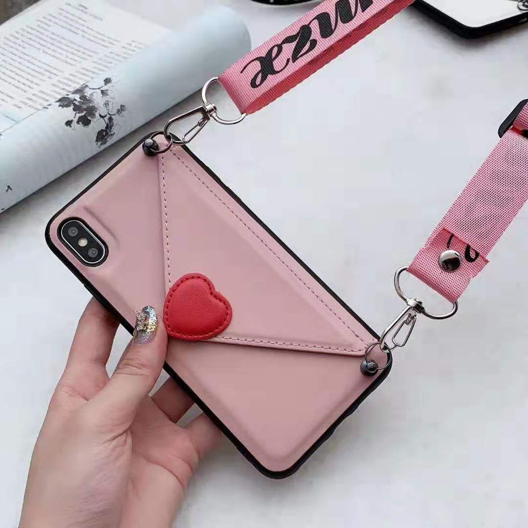 Telefoon geval voor Huawei P30 P30 pro P30 lite zachte pu lederen tpu hart walt kaarthouder case cover p30 coque met riem