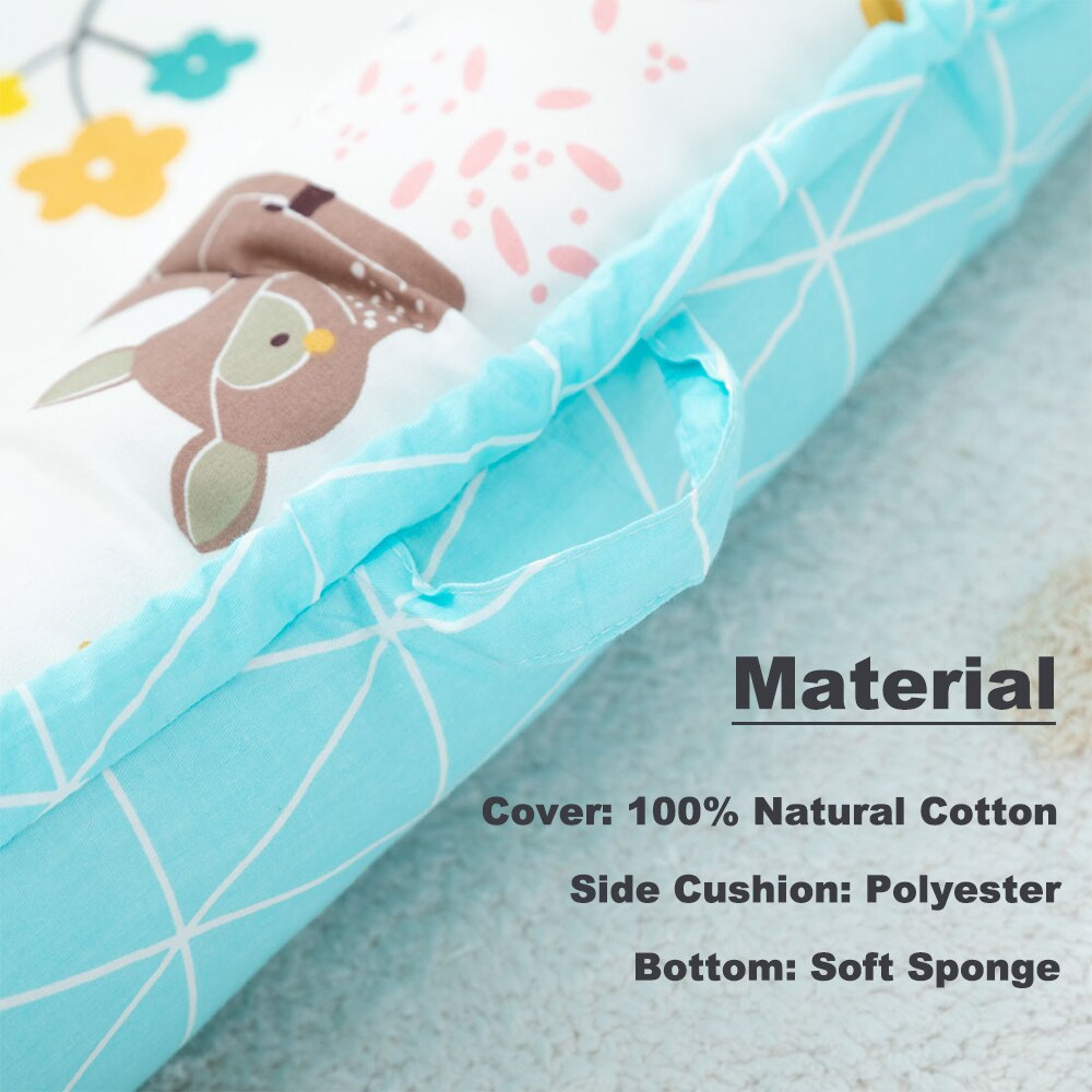 Baby reden seng bærbar krybbe rejse seng bassinet kofanger baby reden seng sikker beskyttelse naturlig bomuld til babyer spædbarn  hm0004