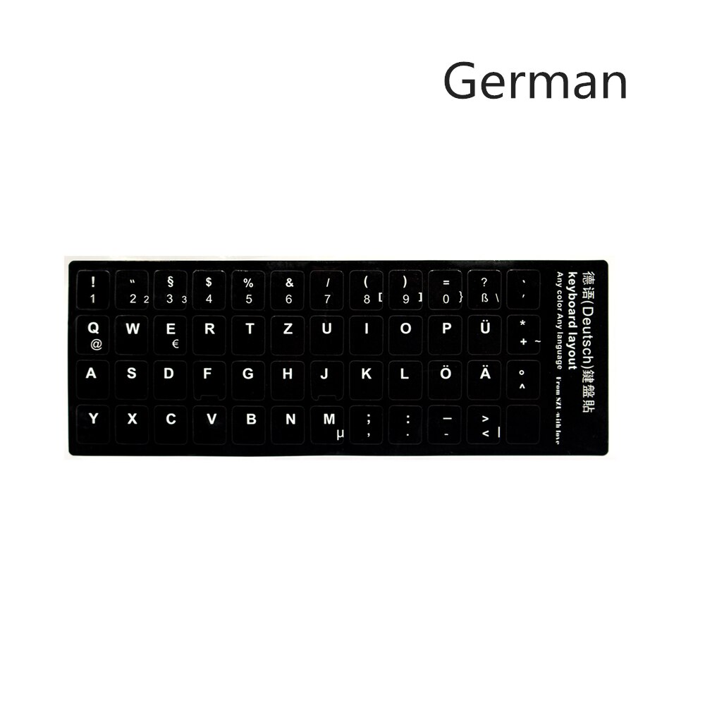 Adhesive Layout Alphabet Keyboard Stickers PVC for Arabic English,Spanish,Russian,German,French,Korean,Italian Laptops Keyboard