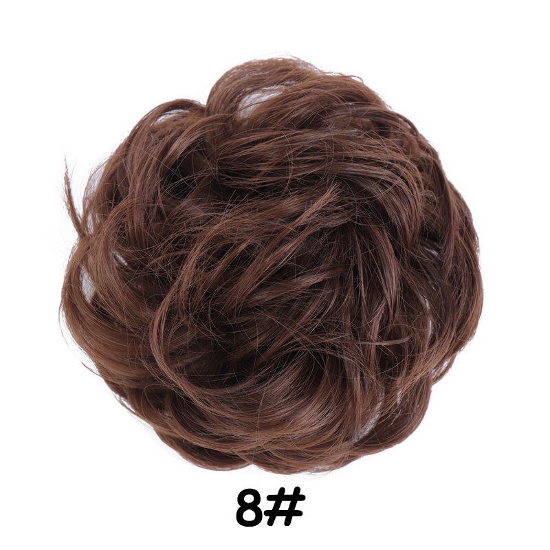 XUANGUANG Curly bun wearing rubber band synthetic wig Donut wig chignon Heat-resistant synthetic bun: 8