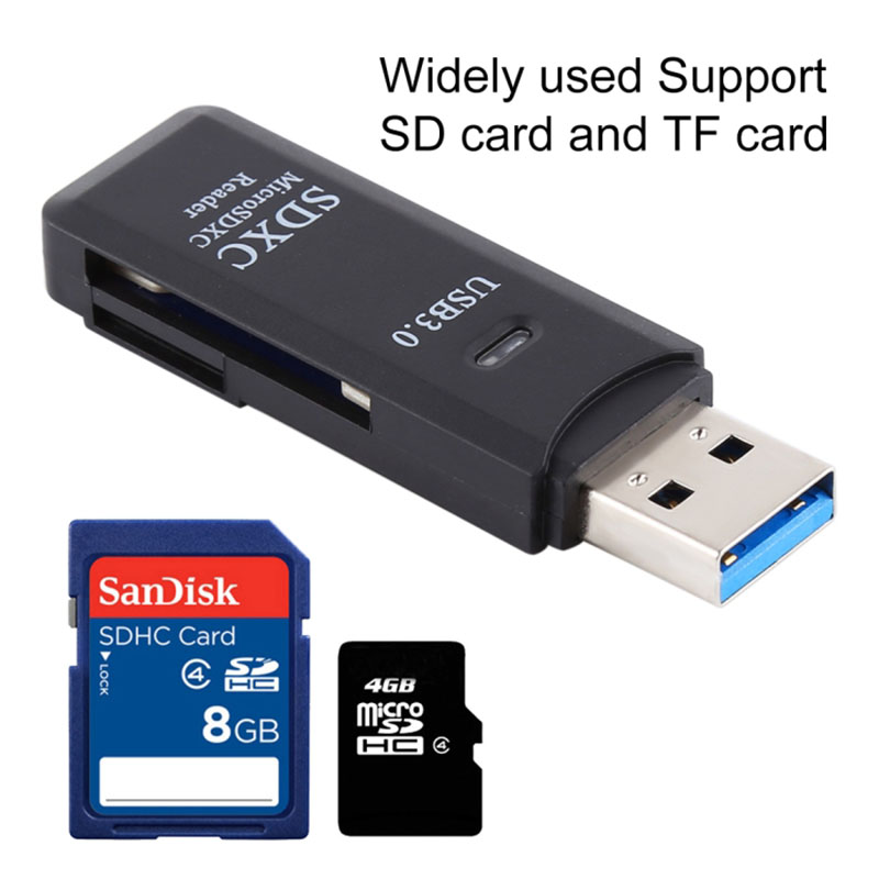 Oem 2 In 1 Usb 3.0 Multi Sd Tf Sdxc Micro Sdxc Geheugenkaart Reader Adapter Mini Super Speed 5gbps Kaartlezer Converter Voor Pc