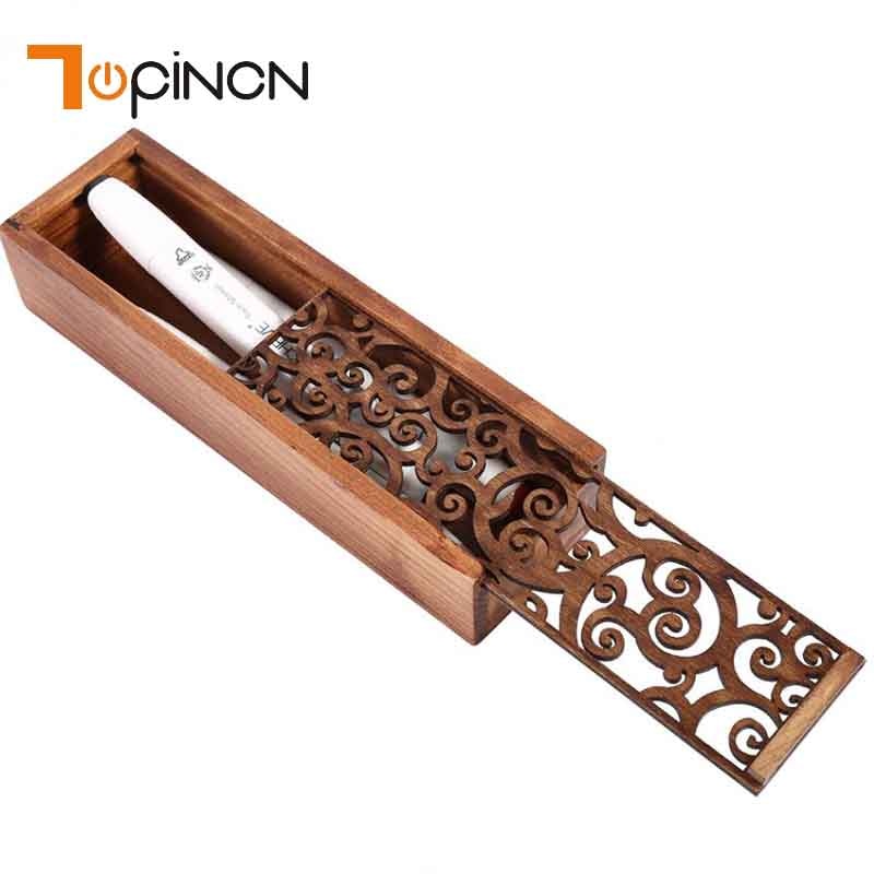 Portable Retro Box Hollow Wood Pencil Case Storage Box Students Cute Wooden Pencil Box Multi Stationery Desk Storage Accessories