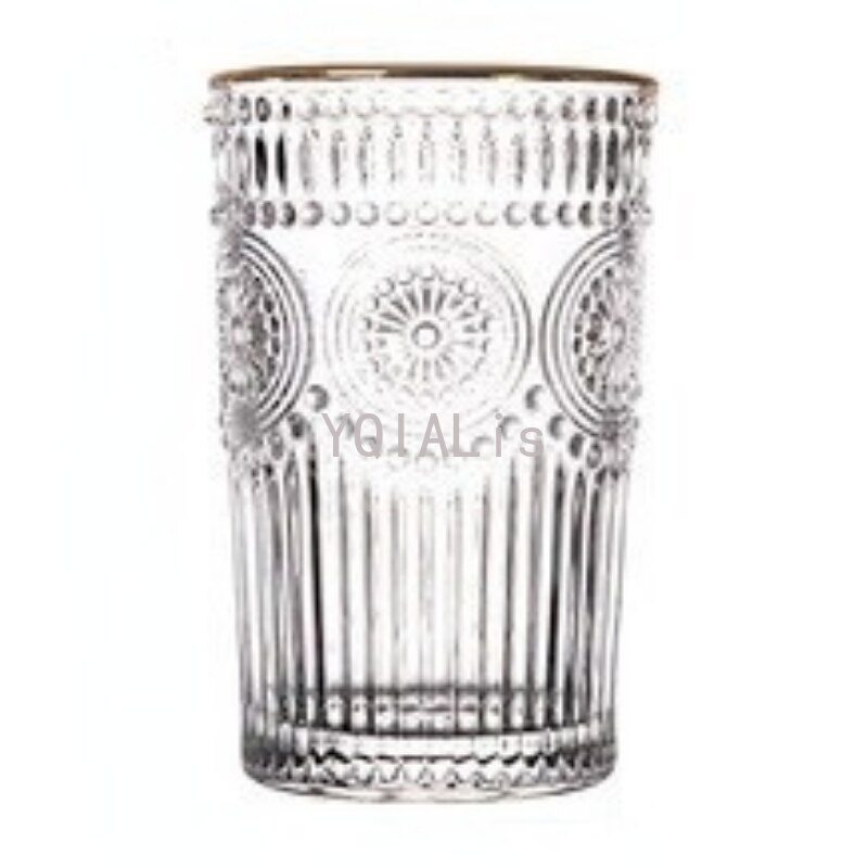 Verre à vin Vintage gaufré Ins nordique 260-380ml, whisky, Vodka, tasse de soleil, sans tige, bouche dorée, glace, Bar à café, verres