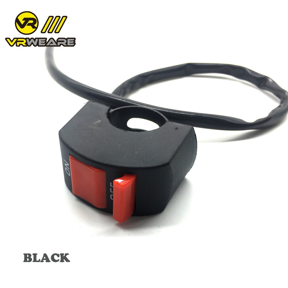 Interruptor Universal de manillar de motocicleta, botón de encendido y apagado para Moto, ATV, DC 12V/10A, color negro