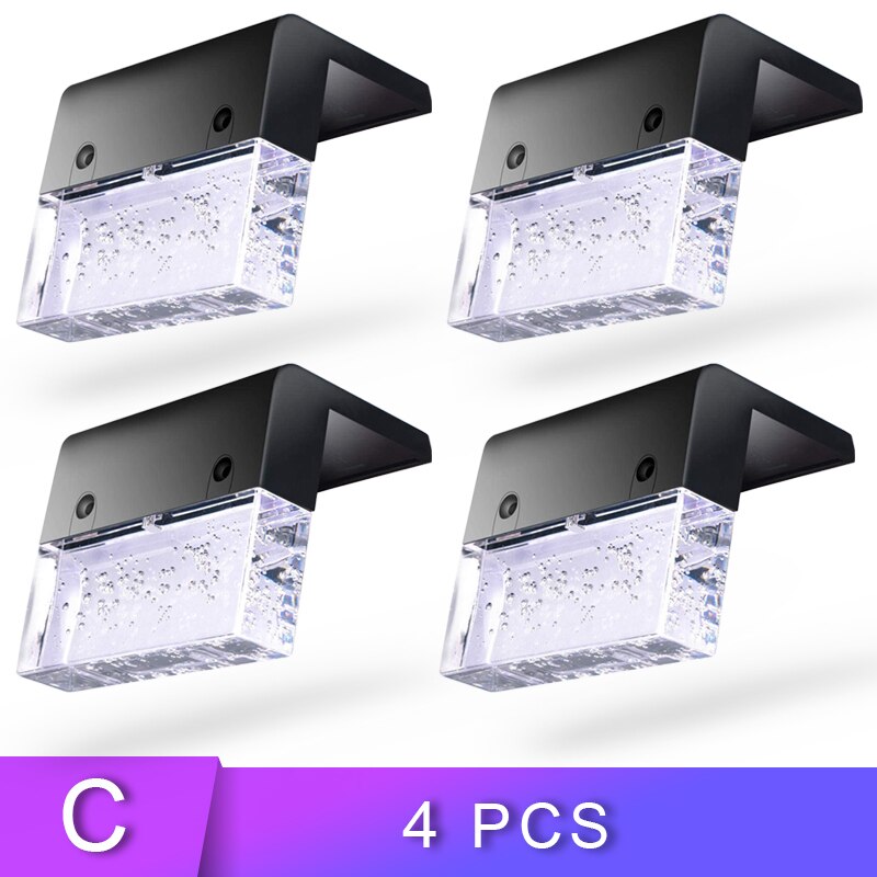 Led Solar Light Outdoor Deklicht Solar Power Waterdichte Rgb + Warmwit Hek Licht Voor Tuin Stap Dek Hek Trap verlichting: 4Pcs