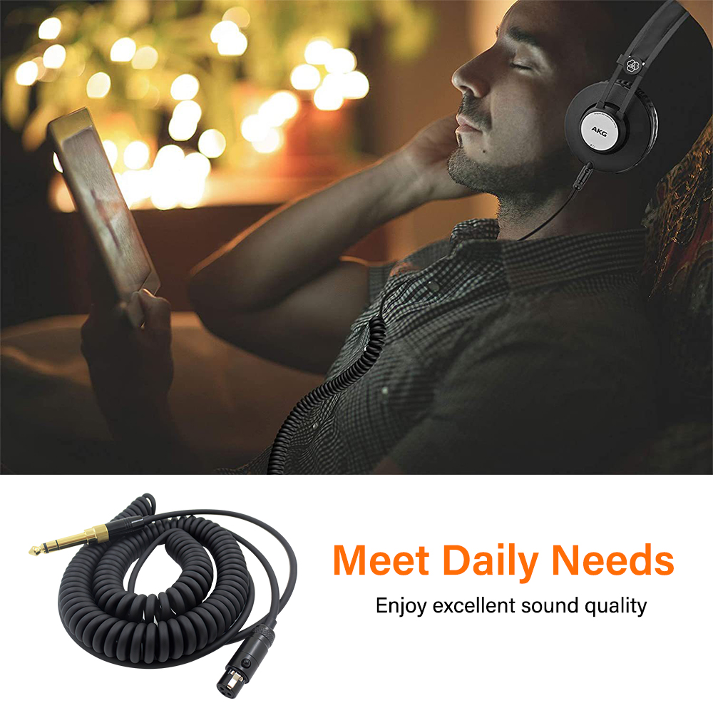 Jack 6.35mm 3.5mm 1/8 to 3-Pin Mini XLR Cable TRS 1/8 Inch Aux Stereo Male to Mini XLR Female Audio Adapter Cable for AKG K550