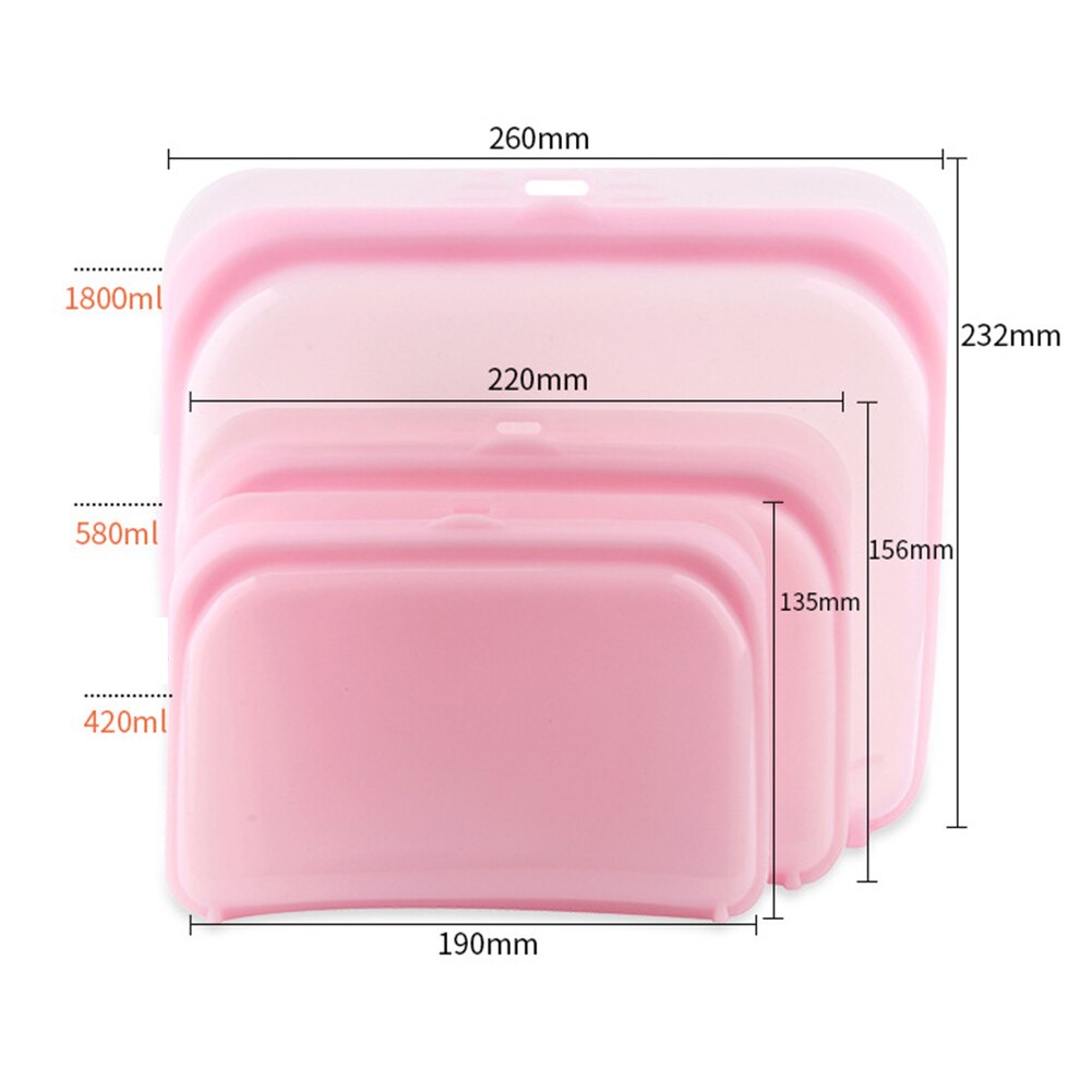 Silicone fresh-keeping bag Food Grade Freezing High Tightness Fruit Vegetable Packaging Refrigerator Food Storage Bag 1 Pc