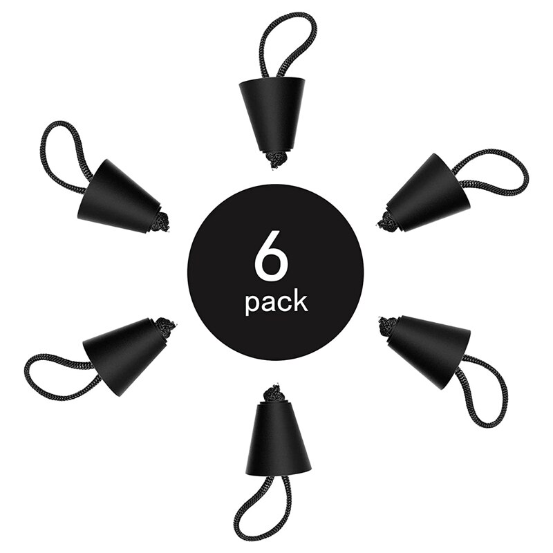6 Pieces Universal Kayak Plugs Scupper Plugs Kayak Drain Plugs with Lanyard Kayak Plugs