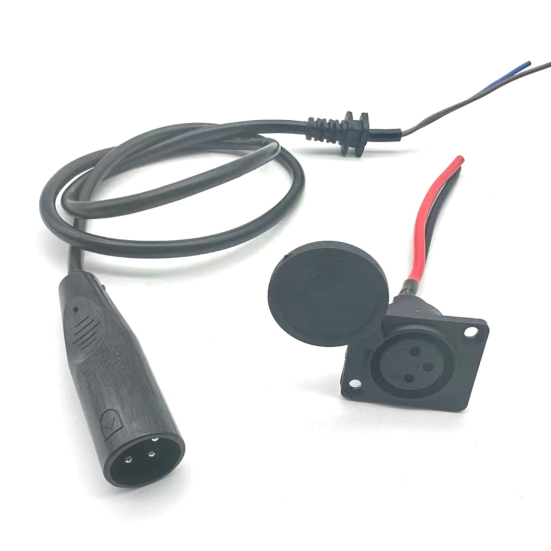 3Pin XLR Lithium Battery Charger Port Inline Plug Adapter Connector Jack Socket For E-Wheelchair Electric Scooters Parts E-Bike