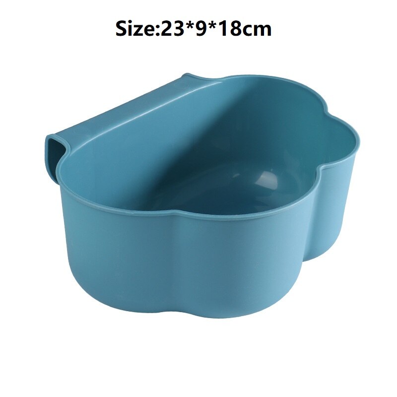 Kjøkken hengende søppeldunker plassbesparende søppelbøtte med lokk søppelbøtte bordoppbevaringsbøtte bil søppel husholdningsrengjøringsverktøy: A-blå