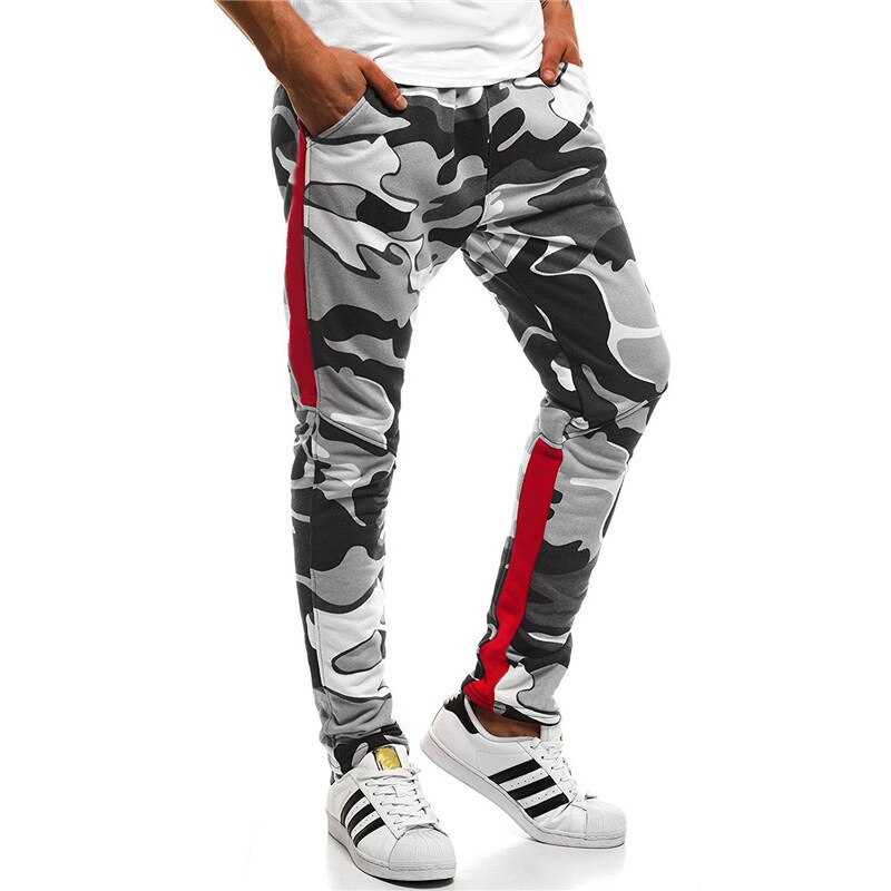 Neue Casual Hosen männer Camouflage Gedruckt Sport Hosen Radfahren Sport Hosen Jogging Hosen Fitness Hosen Persönlichkeit Casual Hosen: XXL / White camouflage