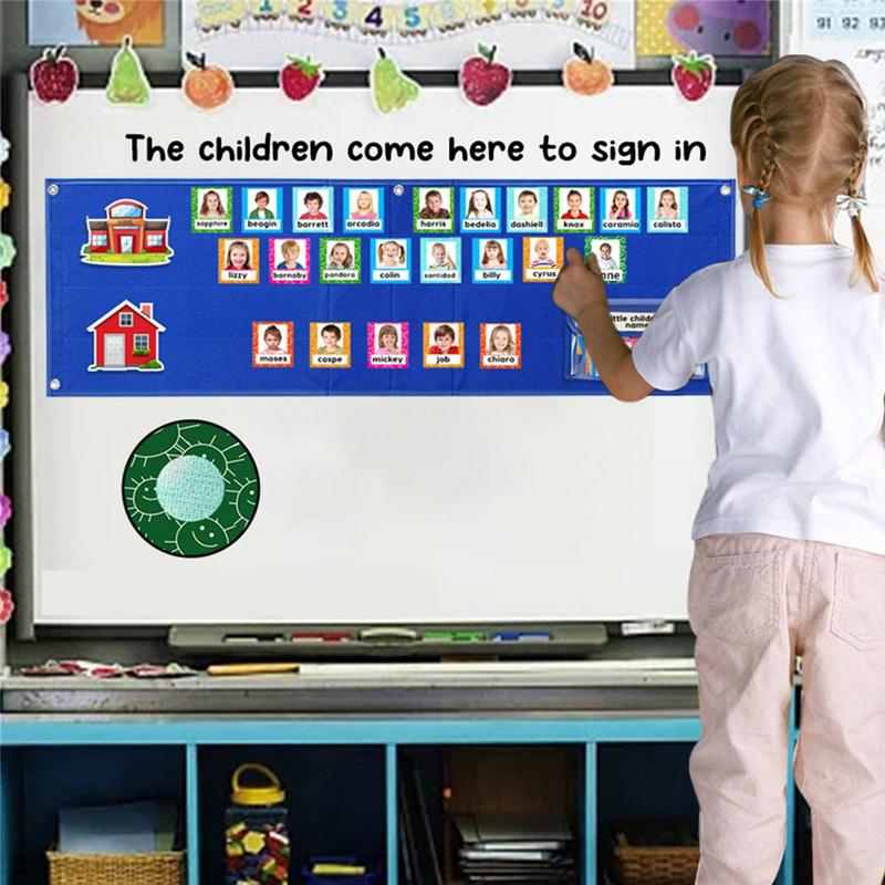 Schulklassen-Anwesenheit tasche mit 74 Farbkarten Lehrer, der hier Zubehör für das Klassen zimmer Verwaltung ist