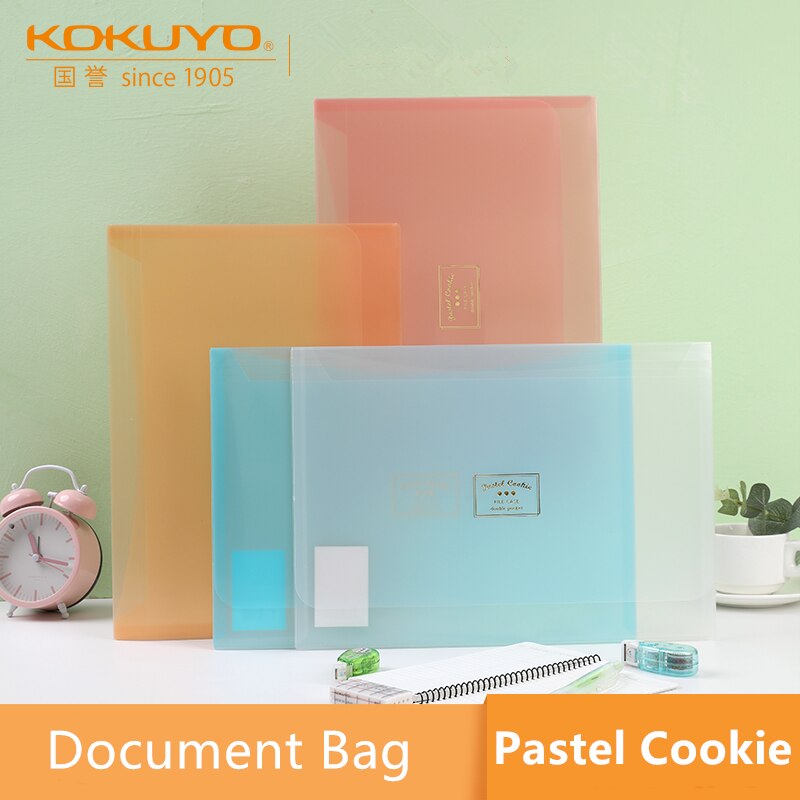 8Pc WSG-KUCW311 Kokuyo A4 Pastel Cookie Serie Document Zak Map Doorschijnend Dubbele Pocket Te Sorteren Max Capaciteit 100 lakens