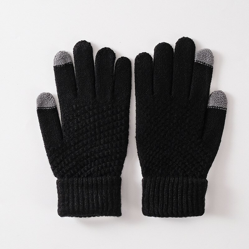 Winter neue wolle touchscreen handschuhe, Schüler verdickt erwachsene handschuhe, draussen jacquard gestrickte handschuhe, damen Finger handschuhe: B