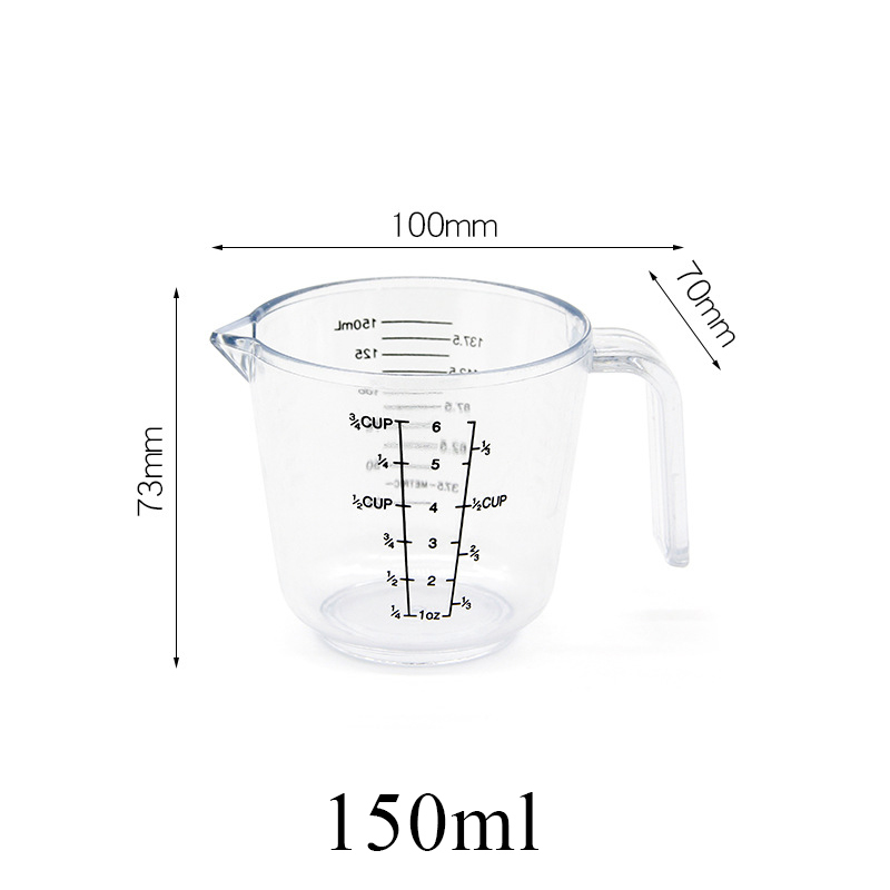 150/300/600/1000ml Measuring Cup Plastic Transparent Scale Display Cup Pour Spout Measuring Cup Kitchen Baking Tool Measurement: 1000ml