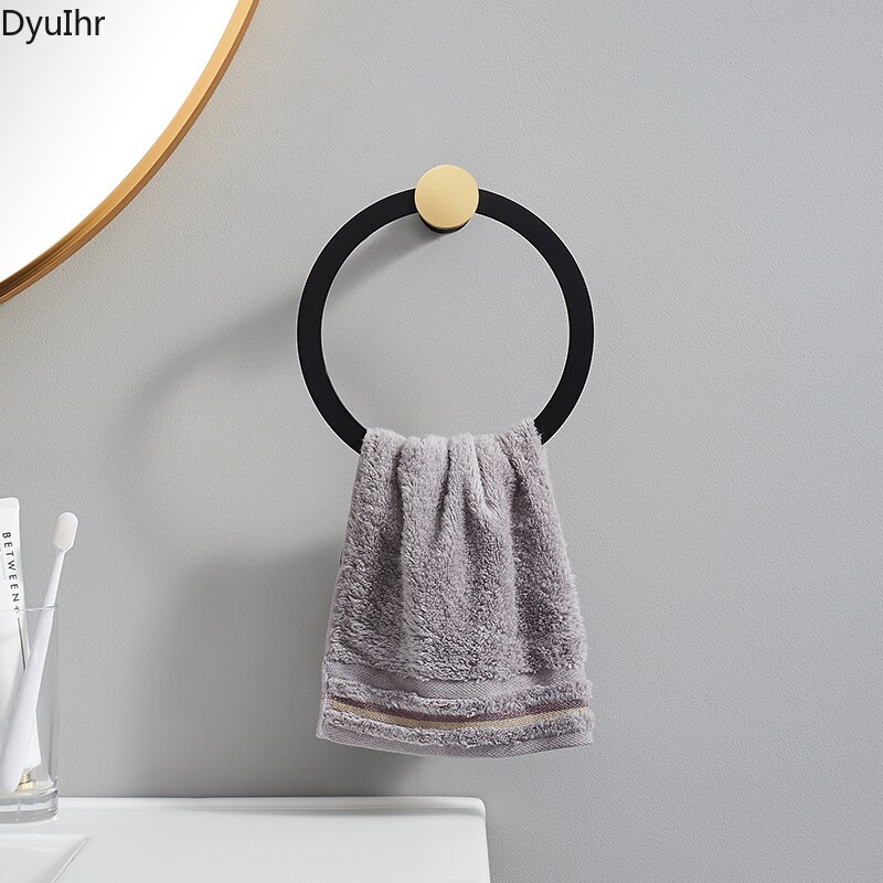 Handdoekenrek Ring Gratis Geperforeerde Ring Handdoek Handdoek Nordic Creatieve Golden Badkamer Handdoek Ring Ring Gold Dyuihr
