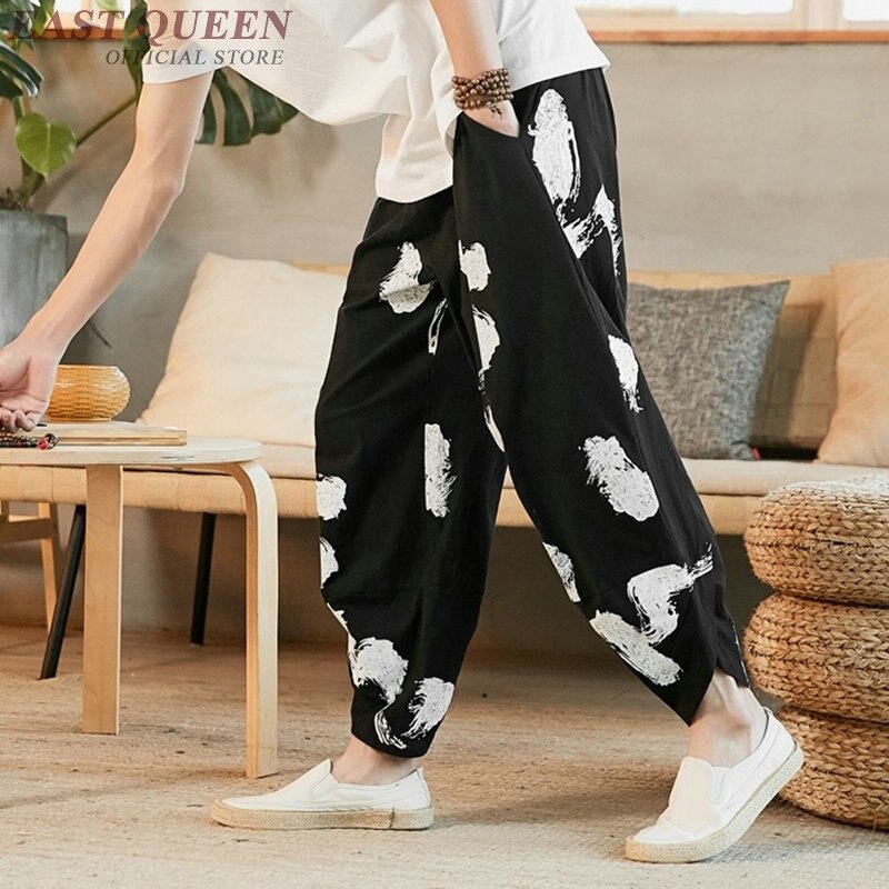 Pantalones chinos Hippie para hombre, pantalón de chándal con estampado de cintura elástica, estilo Harajuku japonés, informales, K2923