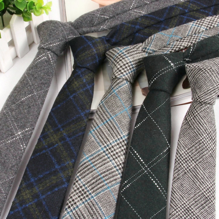 Corbata estrecha de lana de para el trabajo masculino, corbata informal para el novio de la boda, corbatas de 6CM, corbata Formal, corbatas para el novio, para hombres