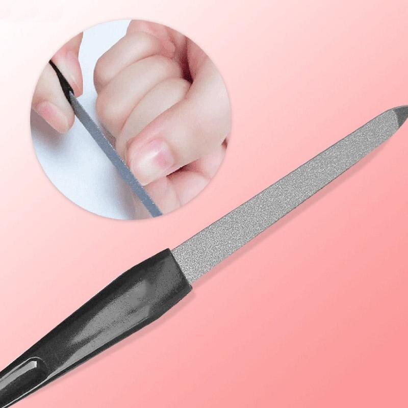 Metal double-sided nail file manicure beauty DIY Pro tool nail high manicure pedicure file Q5H5
