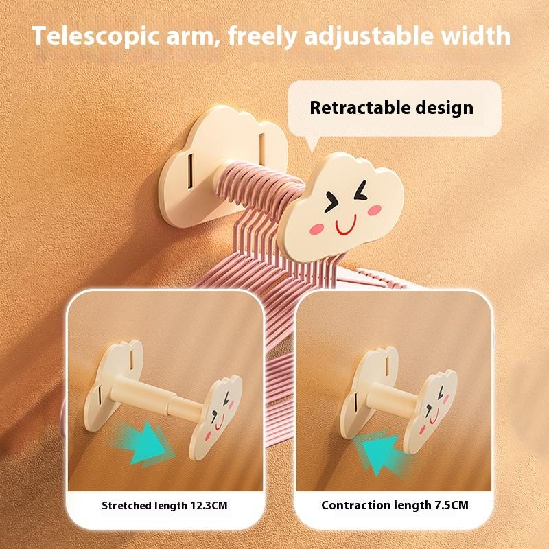 1 pz senza trapano appendiabiti da parete regolabile organizer da appendere per balcone lavanderia salvaspazio stendino per la casa