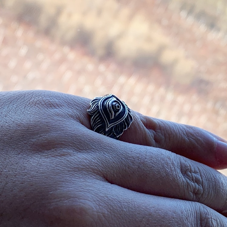 Onlysda-anillo con forma de pluma para hombre, joya con personalidad de comercio exterior, estilo Retro, OSR325