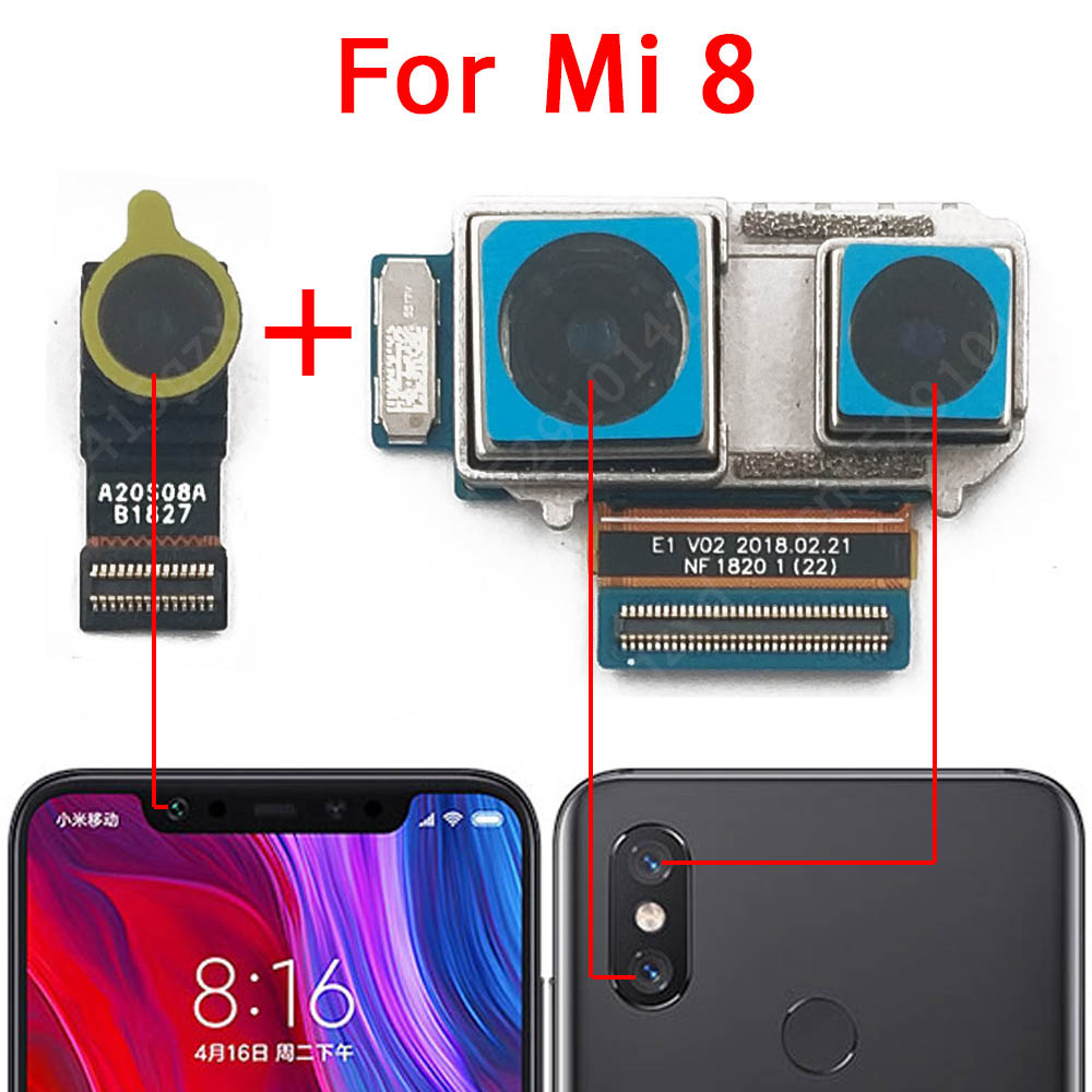 Cámara Frontal trasera Original para Xiaomi Mi 8 Lite Mi8 SE, módulo de cámara trasera, reparación flexible, piezas de repuesto: Mi 8 Back Front