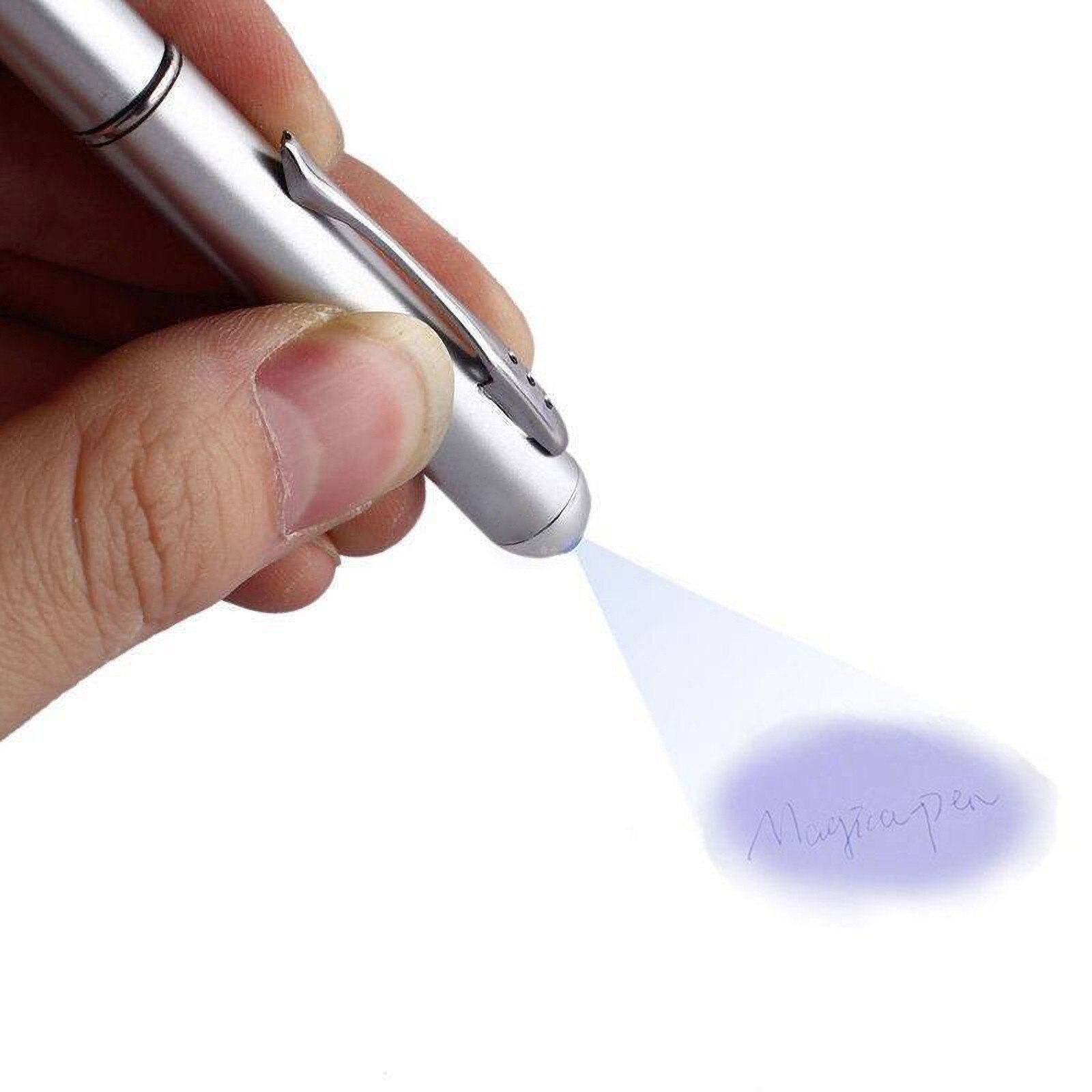 Stylo à encre invisible en plastique avec lampe ultraviolette, fournitures scolaires et de bureau, stylo à bille d'espionnage magique #50