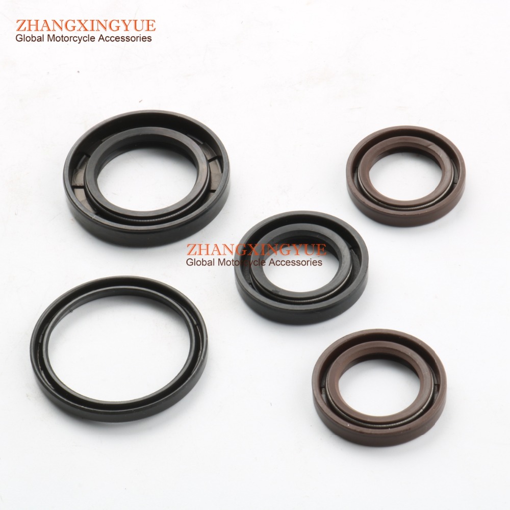 5pcs/set Scooter Oil Seal for GY6 125 150 152QMI 157QMJ ATV Engine Seals Rebuild Kit Scooter Moped