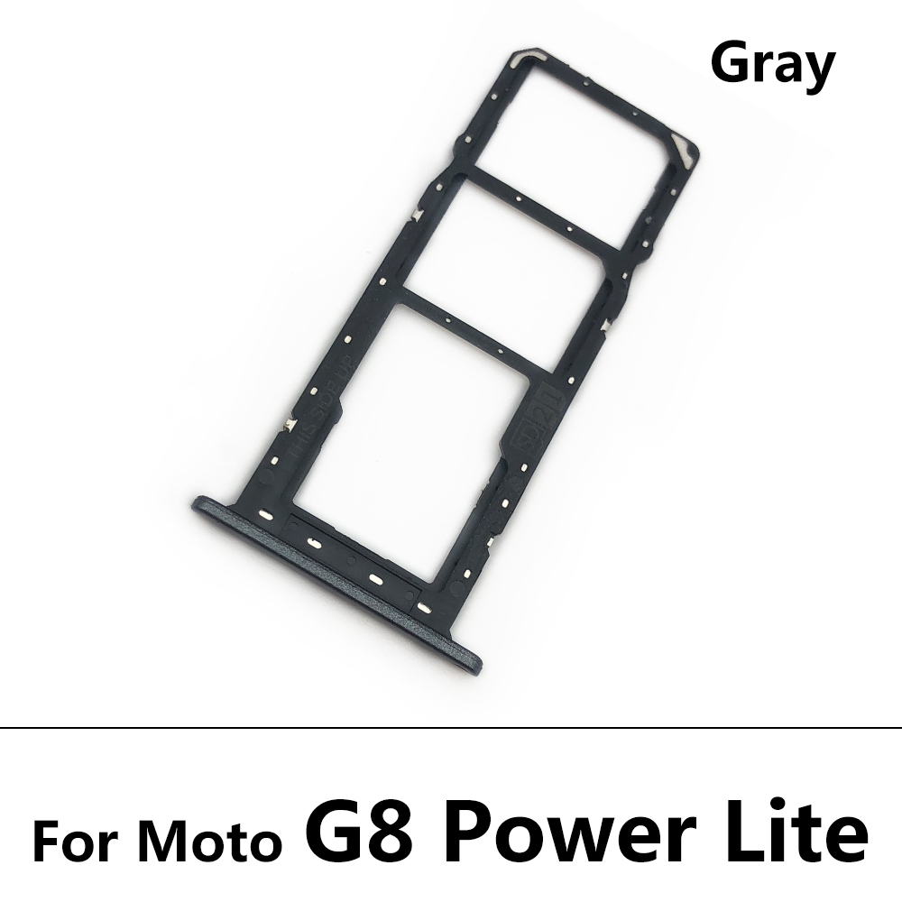 10Pcs/lot For Motorola Moto G8 Power Lite / G Fast / G Power / one zoom Sim Card Tray SD Card Reader Socket Slot Holder Part: G8 Power Lite grey
