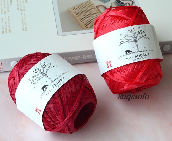 Japansk naturfiber raffia hatpose og papirtråd