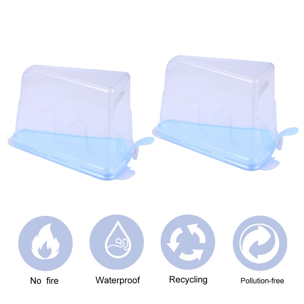 20pcs Small Triangle Cheesecake Box Slice Cake Container Triangle Pie Holder: Blue