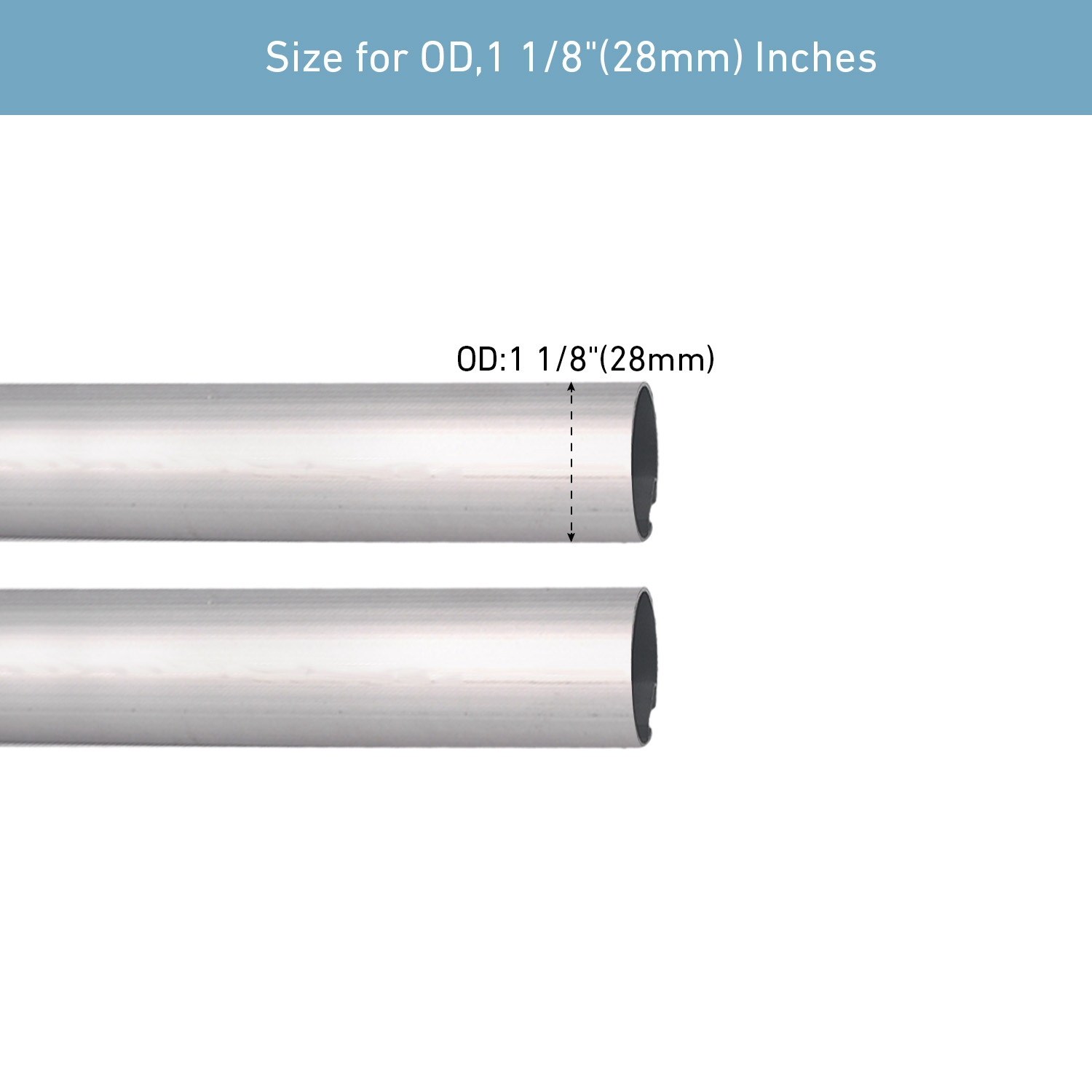 Roller Shades Tube，1-1/8" (28mm) Aluminum Tube，Roller Blinds Tube - 1 PCS，1 meter