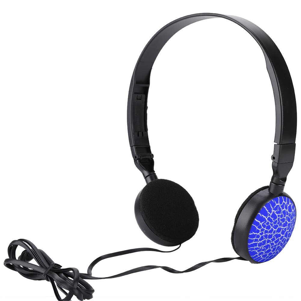 Puseky Portable Wired Headphones 3D Stereo Foldable Headset Audio Mp3 Adjustable Earphones for Music: Blue