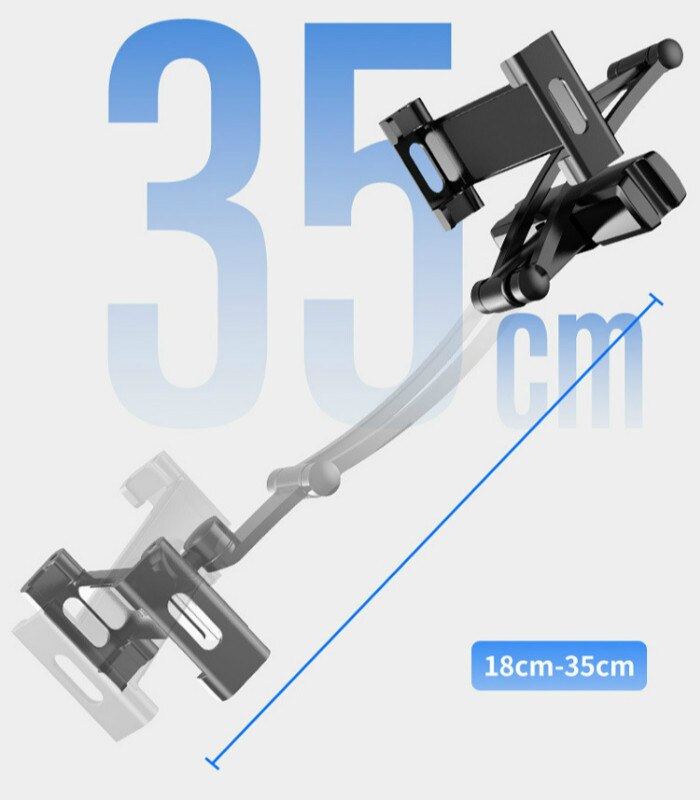 Aluminium tablet autohouder voor ipad air mini 2, 3 , 4 pro, 12.9 achterbank hoofdsteun, 5-13 inch tablet telefoonstandaard voor iphone  x 8