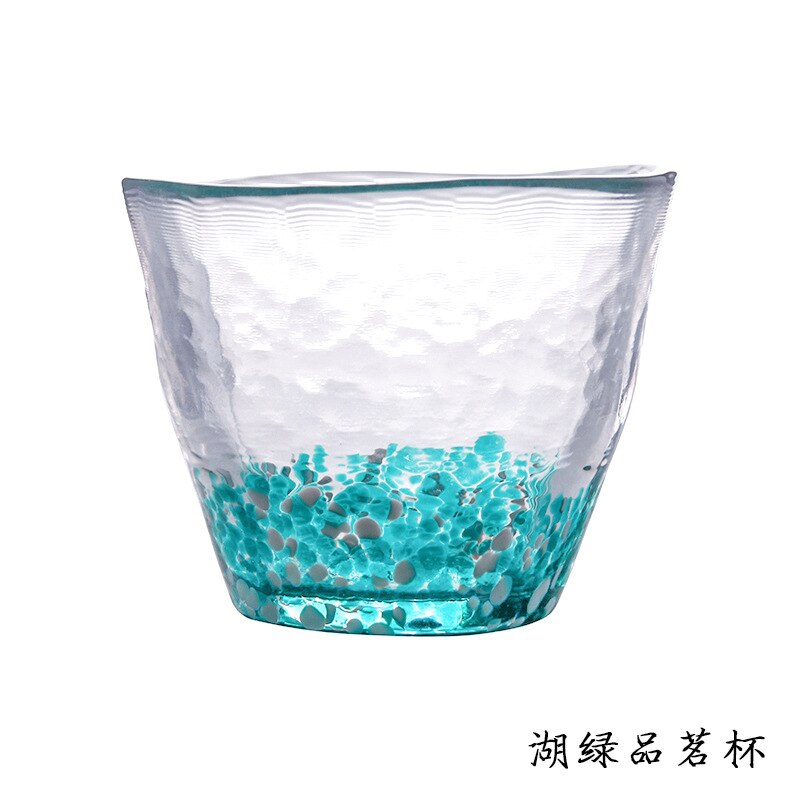 Handmade Stained Glass Tea Cup Colorful Tea Cup Home Glass Tea Set: Dark green