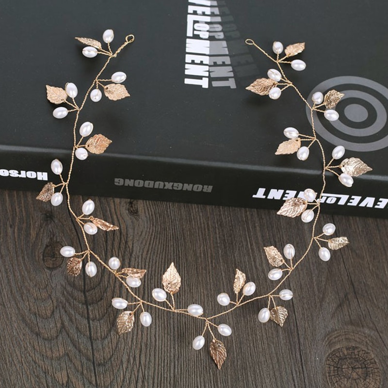 Wedding Headdress Bride Headpiece Crown Headwear Pearl Head Band Handmade Romantic Flower Hair Jewelry Accessories