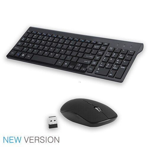 SeenDa 2.4G Wireless Keyboard and Mouse Combo Compact Quiet Full Size Wireless Keyboard and Mouse Set for Windows Computer PC: Black English