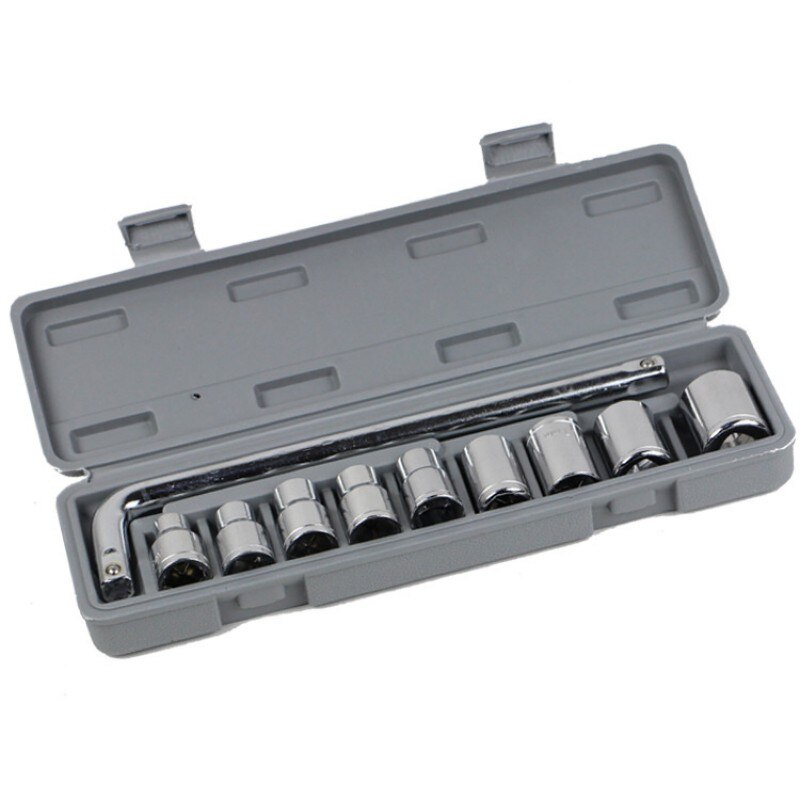 10 -delige dopsleutelset, autoreparatiegereedschapset, doppencombinatie, fietsreparatiegereedschap, dopsleutelset