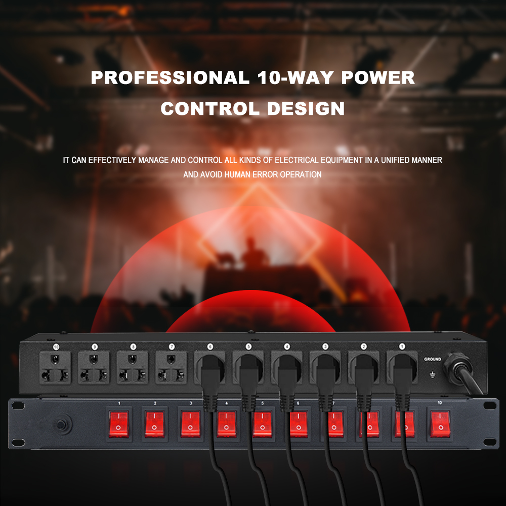 10 Channel High Power Equipment Power Supply Controller Independent Air Switch Power Sequencer